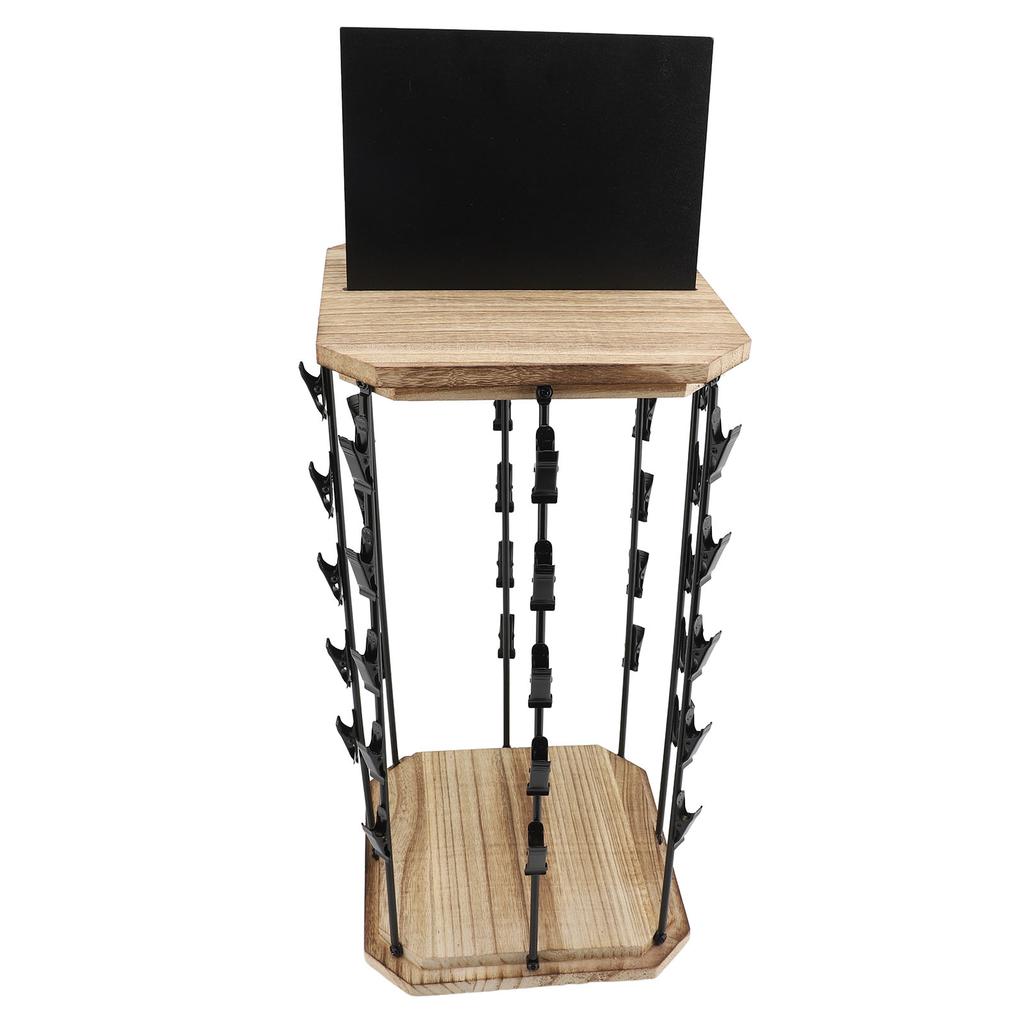 Chipständer 5 Etagen 40 Klemmen 360 Grad drehbar Snack-Organizer mit Holzfuß für