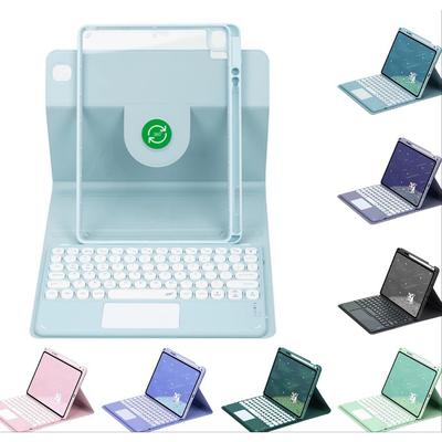 For iPad 10 2 Case with Magnetic Bluetooth Keyboard 10th  Acrylic Rotating Stand 10 9 Slot Protective Cover