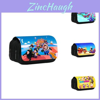 Fall Guys Pencil Case Double Layer Cartoon Stationery Bag For Students And Kids