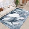 Nordic Feather Pattern CARPET FOR LIVE ROOM Decoration Bedroom Simple Style Washable Rug Non-slip Parlor Soft Mat for Children