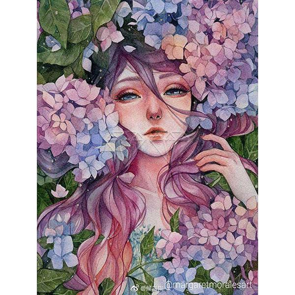 5D DIY Diamond Painting Kit Manga Woman Art Diamond Embroidery Rhinestones Decorations for Home