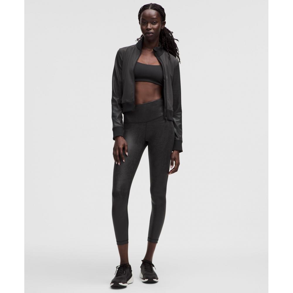 Lululemon Wunder Train High Rise Tight 25   Matte Foil Matte Shine Black