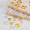 5Pcs 50Pcs 18k Gold Color Plated Big Hole Embossed Round Spacer Beads Cap for Jewelry Making Bracelet Necklace DIY Accessories
