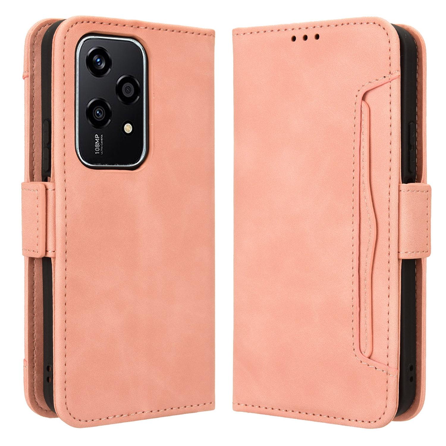 

For Honor 200 Lite Leather Case Shockproof Phone Cover with Multiple Card Slots Rose Gold