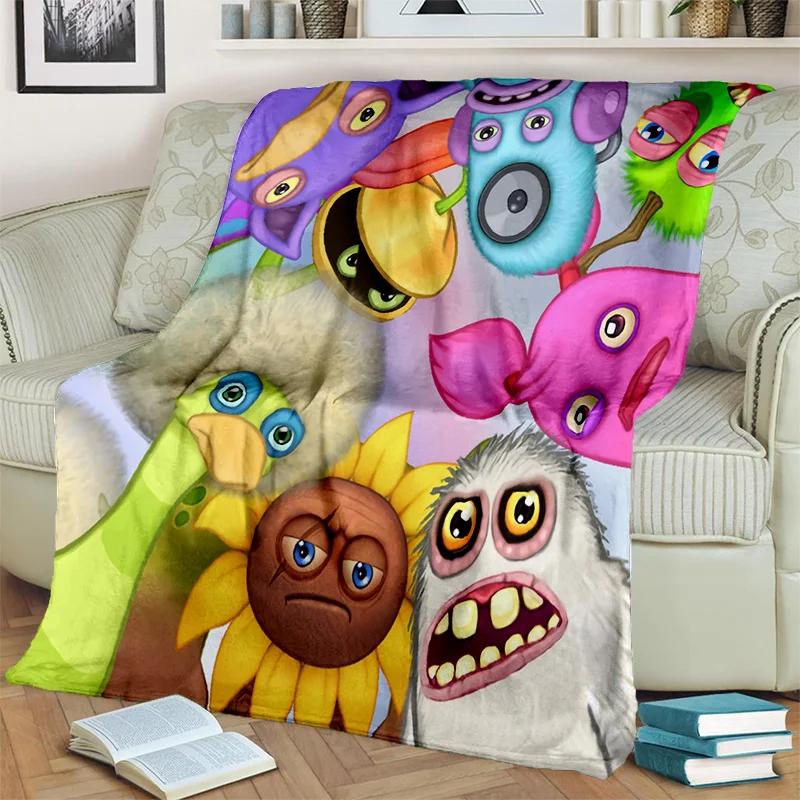My Singing Monsters Video Game Cartoon 3D Blanket,Soft Throw Blanket for Home Bedroom Bed Sofa Picnic Travel Cover Blanket Kids