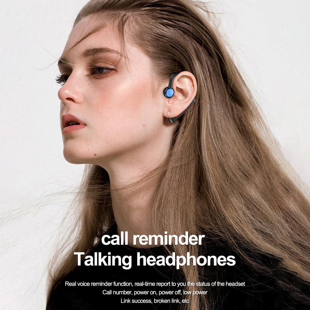 Portable Wireless Headset Noise Reduction Bone Conduction Wireless Headphone with Microphone for Business Sports Cycling Fitness