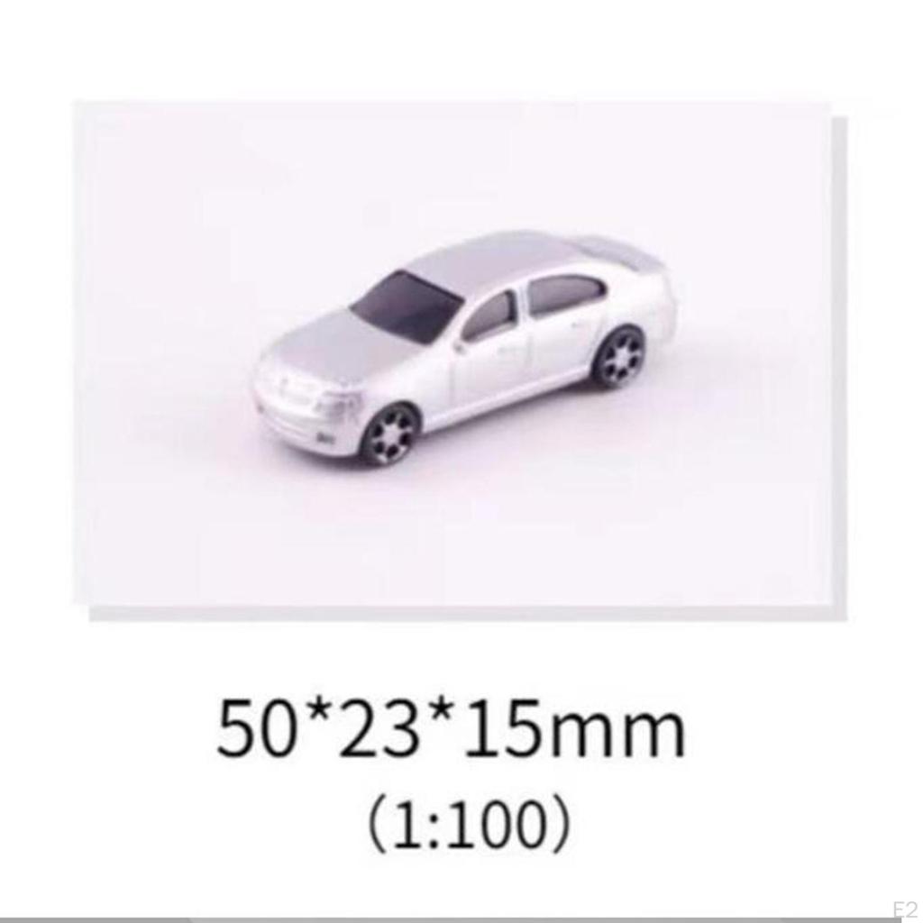 10Pcs 1:100 Painted Mini Model Cars Toys Scale Parking Scenery Railway Modeling