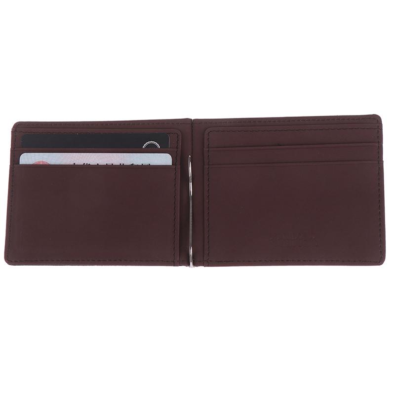 1X Billetera con Clip para Billetes Ultradelgada de Cuero para Tarjetas de Crédito/Identificación