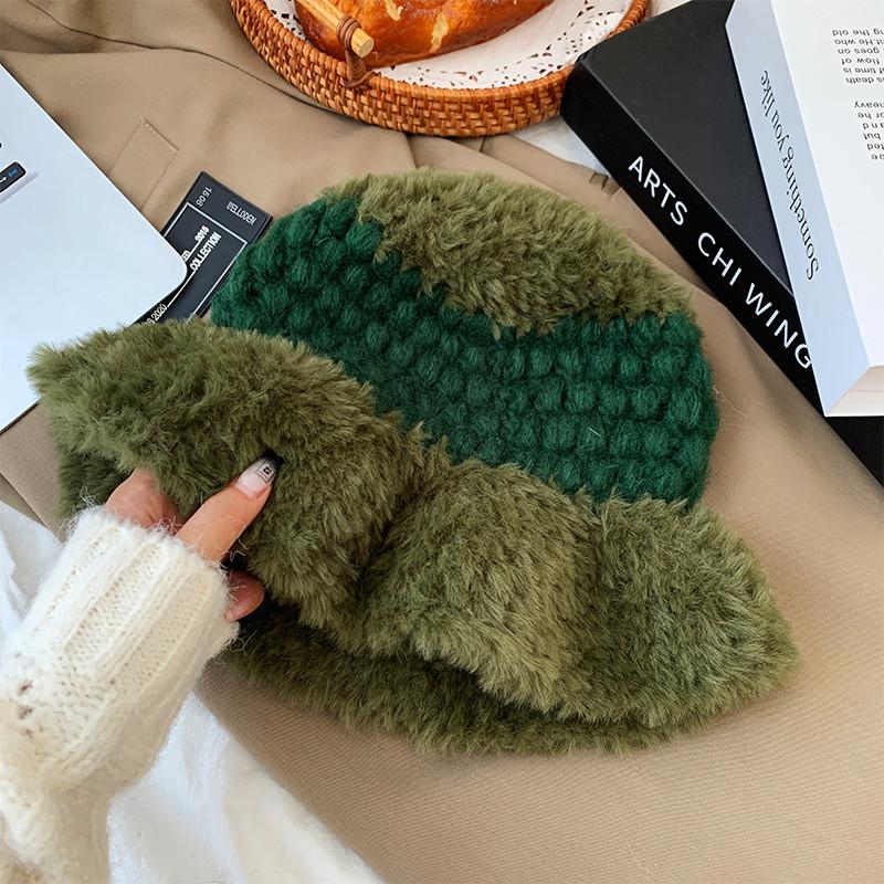 Fuzzy Winter Womens Bucket Hat Elegant And Warm Cashmere Blend Style