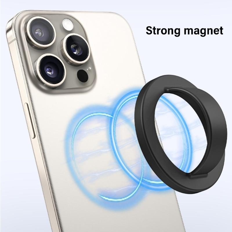 Magnetic Phone Rings Holder,Magnet Finger Rings Grip Stand Holder,360 Ratatable Silicone Nonslip Phone Grip