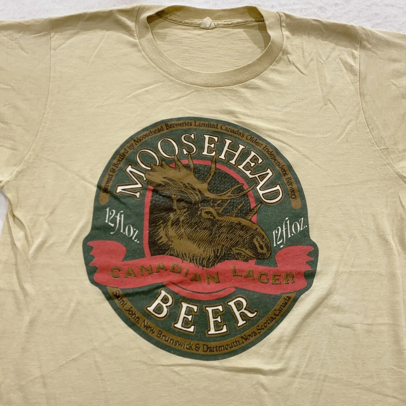 

vintage 80s MOOSEHEAD BEER T-Shirt SMALL/MEDIUM soft thin alcohol L
