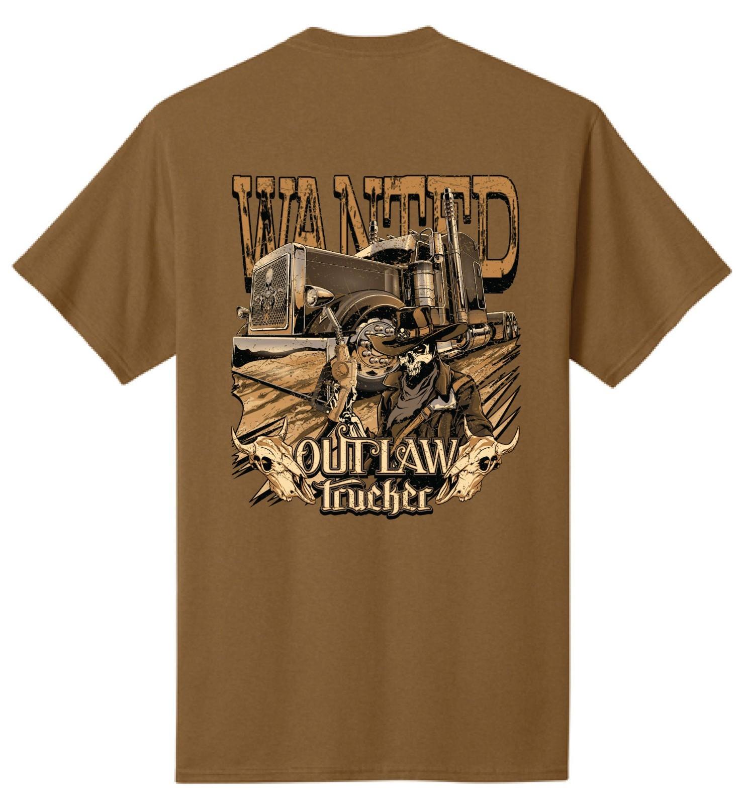 Wanted Outlaw Truck Vintage Double Sided Trucker T-Shirt Western Tee XL