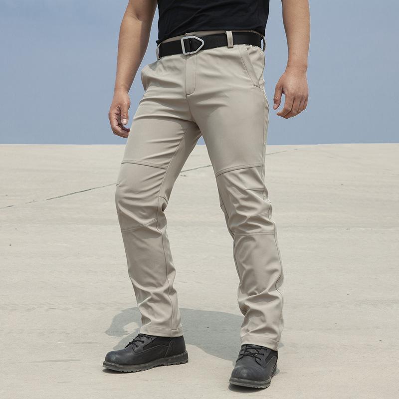 

Новые модные мужские повседневные дышащие спортивные брюки, облегающие эластичные брюки для бега с несколькими карманами S хаки