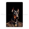 Classy Doberman Pinscher Dog Watercolour Digital Portrait Metal Plaque Garage Character Classic Poster Bar Tin Sign Poster
