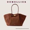 Genuine Leather Women's Dumpling Tote with Lock Design - Large Capacity Handbag/Shoulder Bag