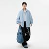 2025 Men's Trendy Color Block Patchwork Jacket - Retro Loose Fit with Lapel for Spring/Autumn