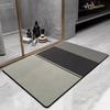 Elegant Gray and Golden Stripe Diatom Mud Mat - Thick, Non-Slip, Soft, and Quick-Drying for Kitchen and Bathroom