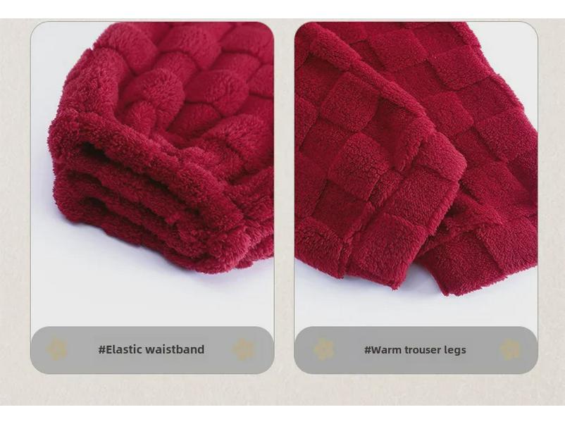 Damska przytulna flanelowa piżama zimowa - Gruby polar koralowy, duży rozmiar, idealna do noszenia w domu lub na zewnątrz jesienią i zimą.