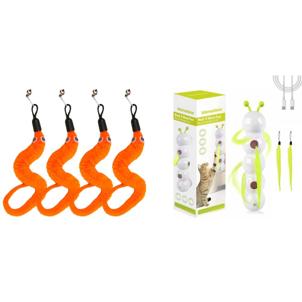 Interactive Teasing Cat Toy Motion Activated Kitten Toy Rechargeable Automatic Cat Toy with Tail for Indoor Cats Toy Ball