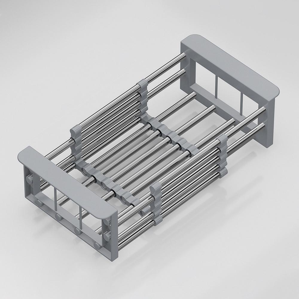 

1 шт., выдвижная кухонная раковина из нержавеющей стали, стеллаж для хранения мисок, овощей, фруктов, сливная корзина для чистки серый