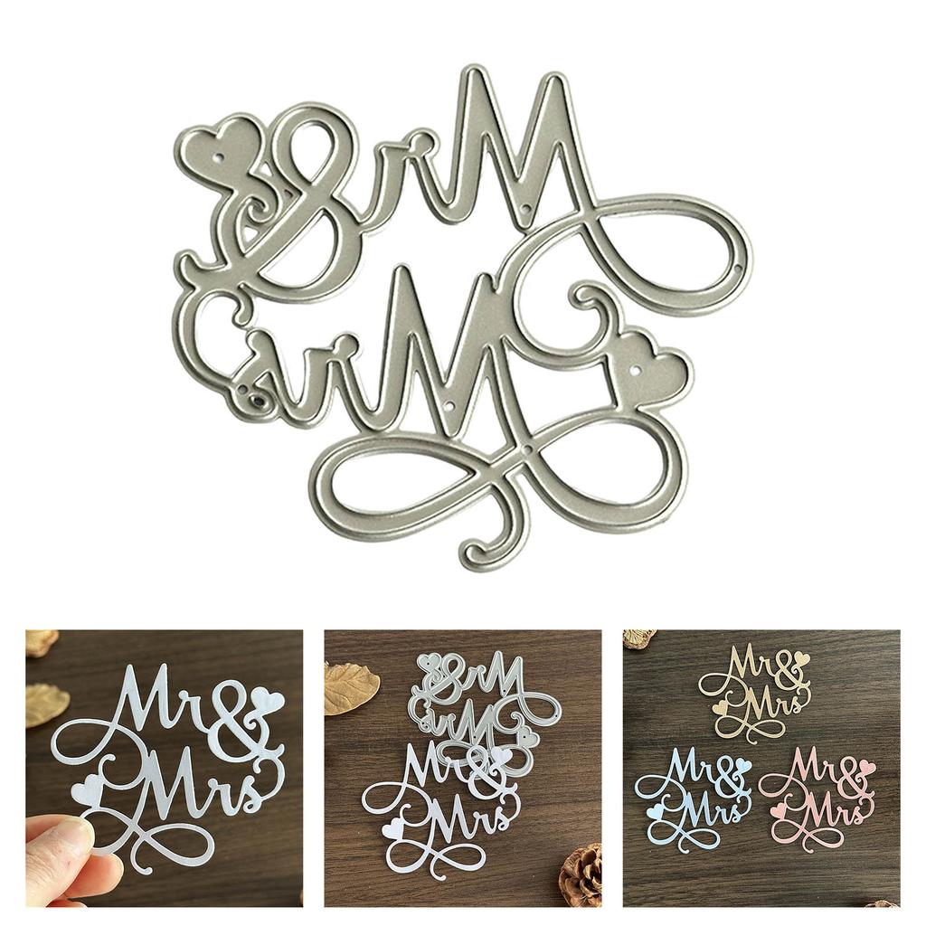 Heart Mr Mrs Metal Die Cuts Carbon Steel Cutting Dies Embossing Stencils for Card Photo Scrapbooking Decorations