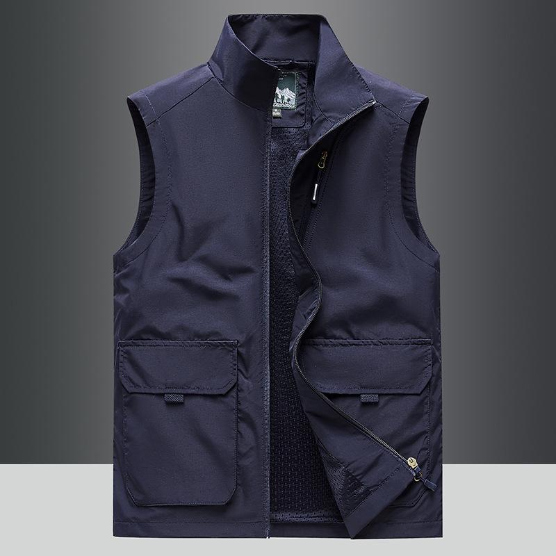 Four Seasons Middle-aged Outdoor Casual Loose Large Size Vest Sports Multi-Bag Vest