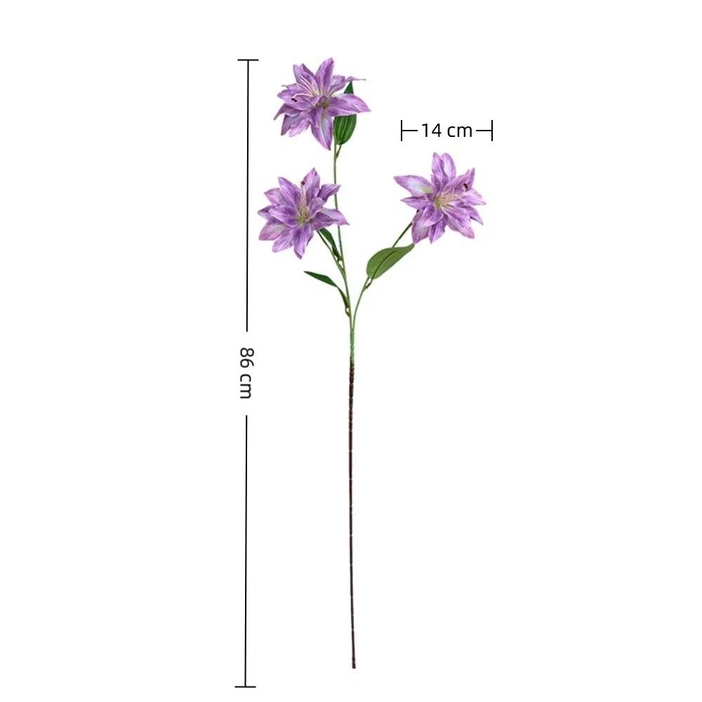 86cm Height Artifiical Flower Branch Flexible Stems Lily Fake Flower  Desktop Ornament