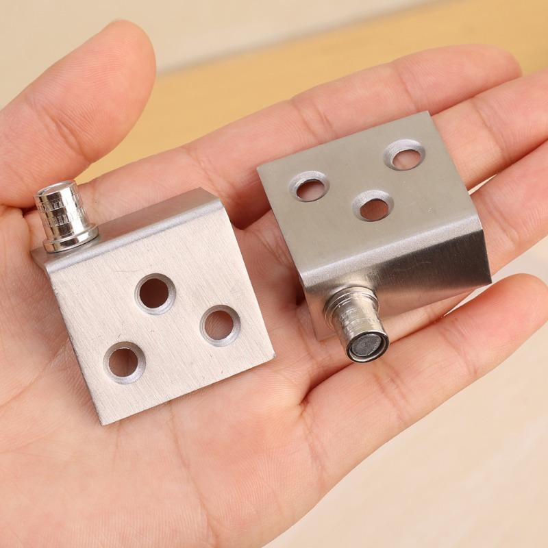 Moderne Verdeckte Scharniere aus gebürstetem Metall - Unsichtbarer Schranktürdrehpunkt für Holzpaneelschränke, Bündig montierte Halterung, Auf- und Ab-Türmechanismus