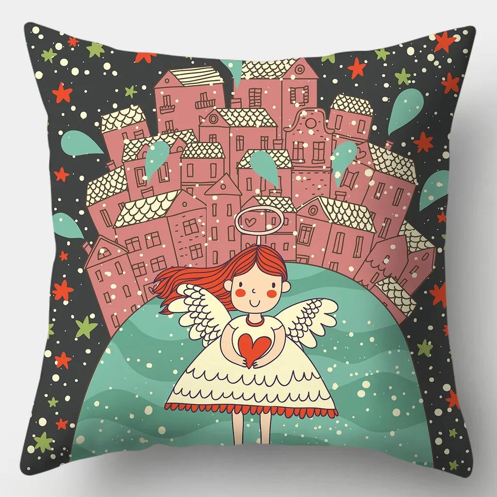 Creative Deer Pillowcase 45cmX45cm Square Sofa Pillow Cover Love Cushion