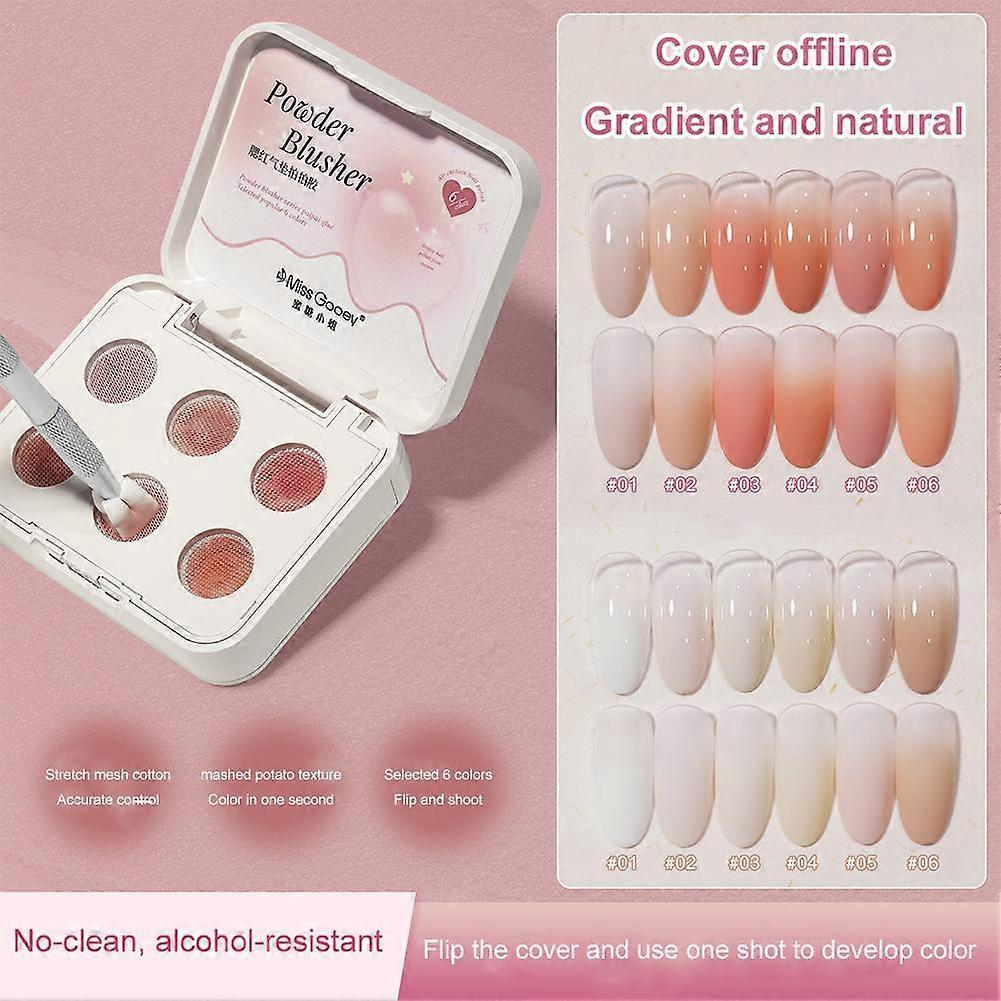 6 Color Cushion Nail Art Set Gradual and Paint Switch Gel Nail Polish Tools