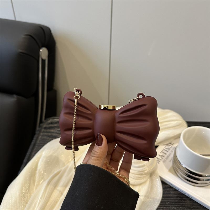 Cute Bow Small Bag Spring 2025 New European and American Fashion Niche Shoulder Bag Women's Mini Lipstick Bag
