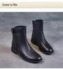 2025 Women's Winter Martin Boots: Fleece-lined Warm Flat-bottom Soft Leather, Trendy and Versatile Mid-calf Ankle Boots