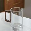 HANDUNYOU 400ml Transparante Glazen Mok met Houten Handvat