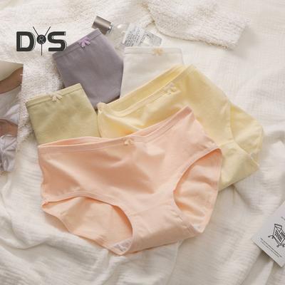Damen Slips Schleifen-Dekor Mittlere Taille Faden Einfarbige Weiche Elastische Schnelltrocknende Antiseptische Schrumpffreie Damen Slips Unterwäsche Damen Unterwäsche