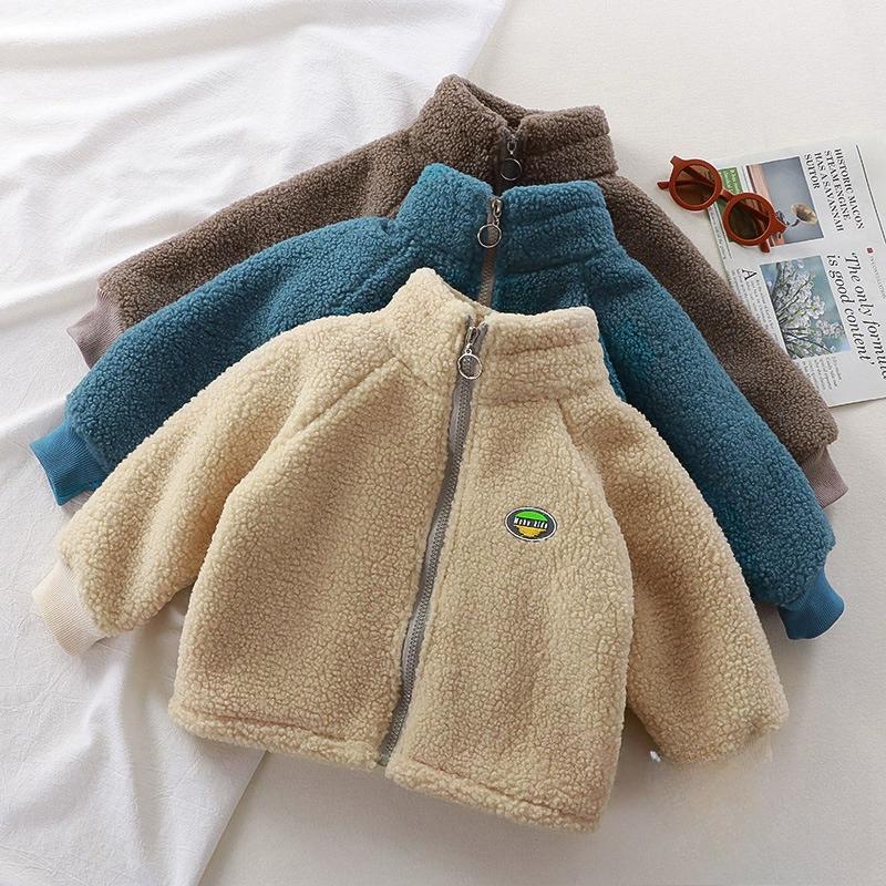 Children's Lamb Fleece Jacket with Fleece Jacket for Both boys and girls, Same Style for Autumn and Winter Babies