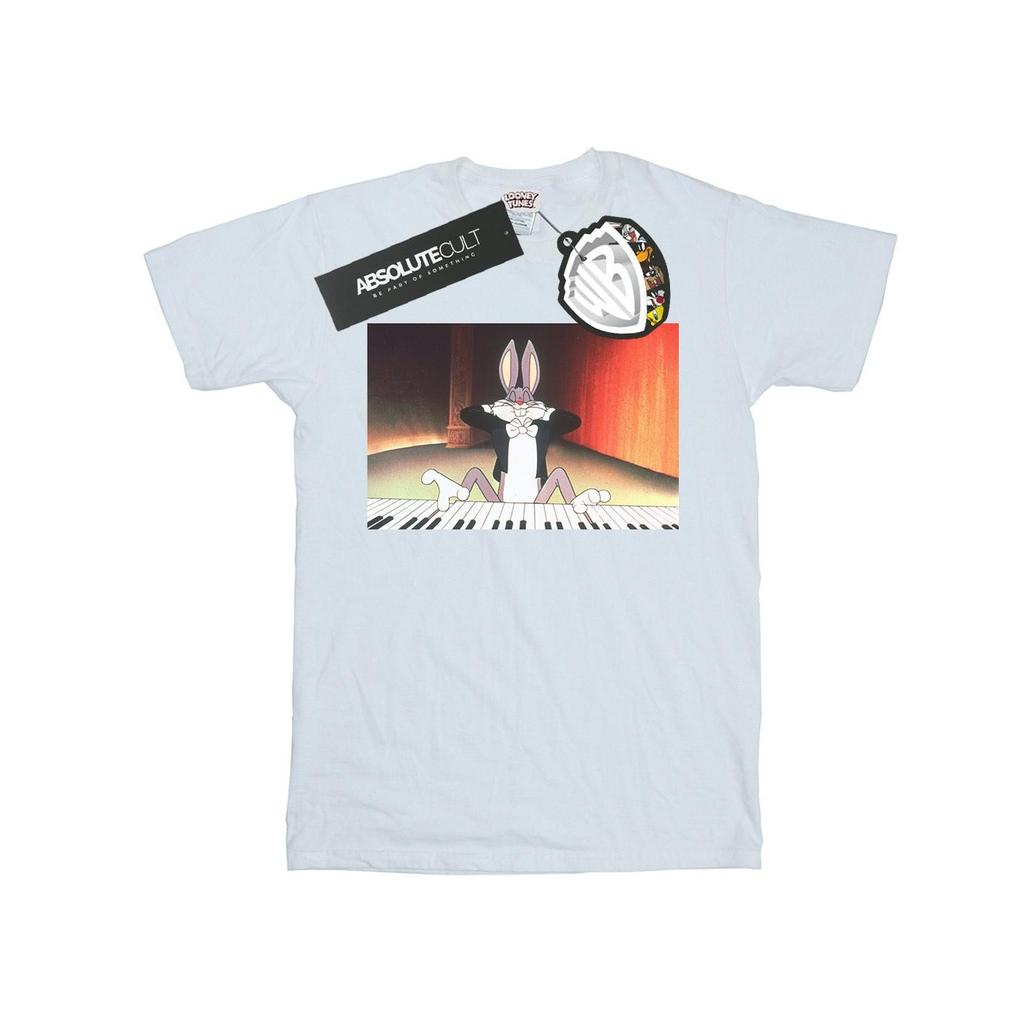 Looney Tunes Mens Bugs Bunny Playing Piano T-Shirt