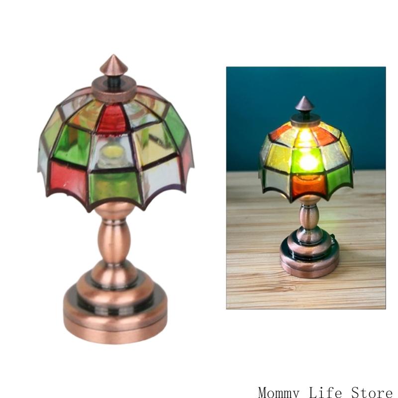 Lampshade Model Bedroom Table Light Miniature Furniture Model Accessories Role Play Furnishings Lighting Toy Doll House