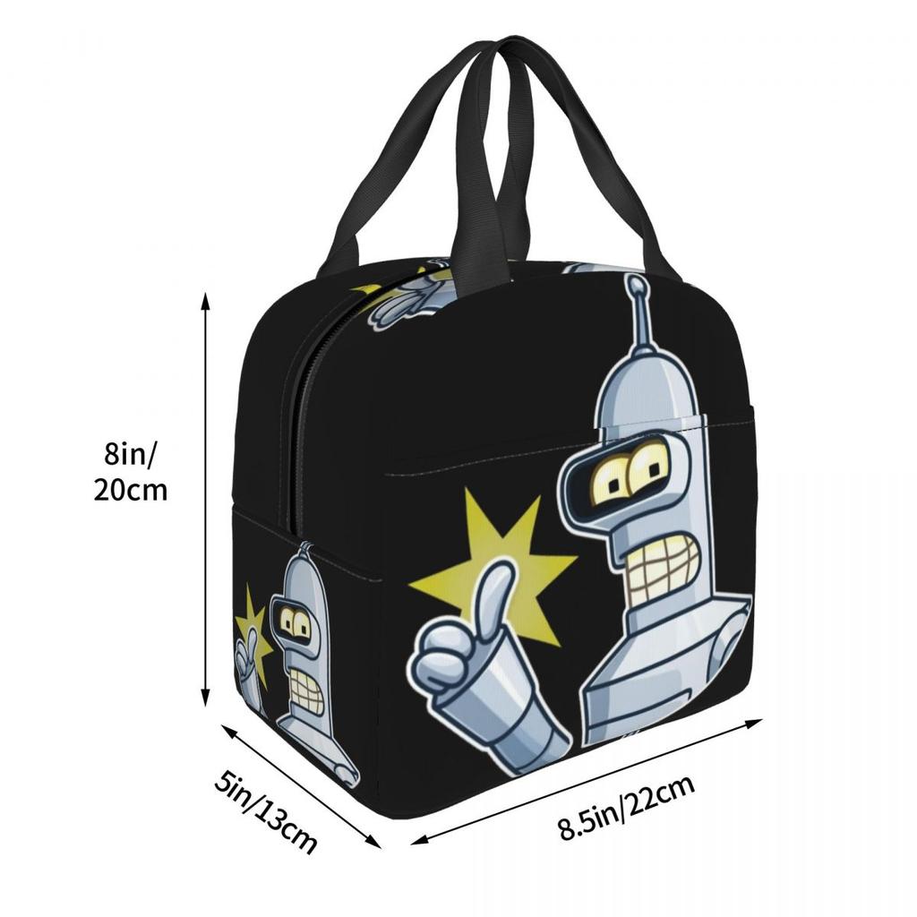 Futuramas Cartoon Comic Merch Isolierte Lunchtasche für Reisen Lebensmittelbehälter Tragbarer Thermokühler Bento-Box