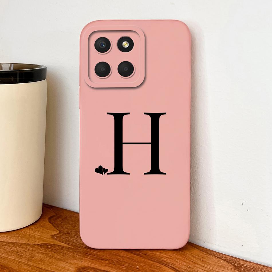 For Honor X8 X8A X8B X8C Case Simple Heart Letters Full Protection Phone Cases For Honor X 8 5G Soft Liquid Silicone Back Covers