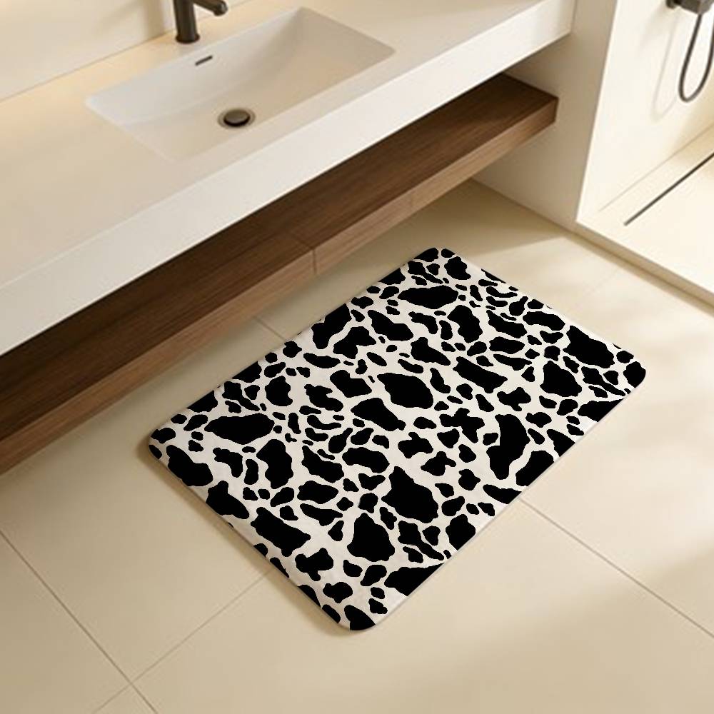 cartoon Cow Pattern cute Kitchen Mat Kids Room Bedroom Decoration Balcony Anti-Slip Doormat Living Room Alfombra