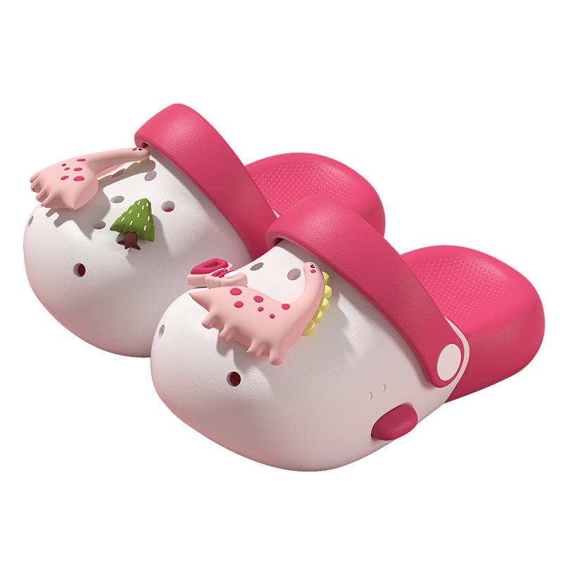 Tamancos infantis de desenho animado para o verão, sandálias fechadas antiderrapantes para meninos e meninas, chinelos fofos para bebês e crianças pequenas para uso externo