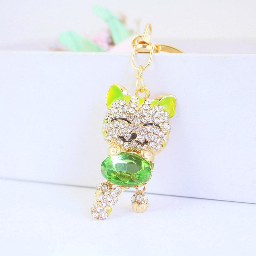 

Милый брелок для ключей Lucky Cat Diamond для женских сумок - металлический кулон в виде котенка 26.4g, 11.5x2.4cm
