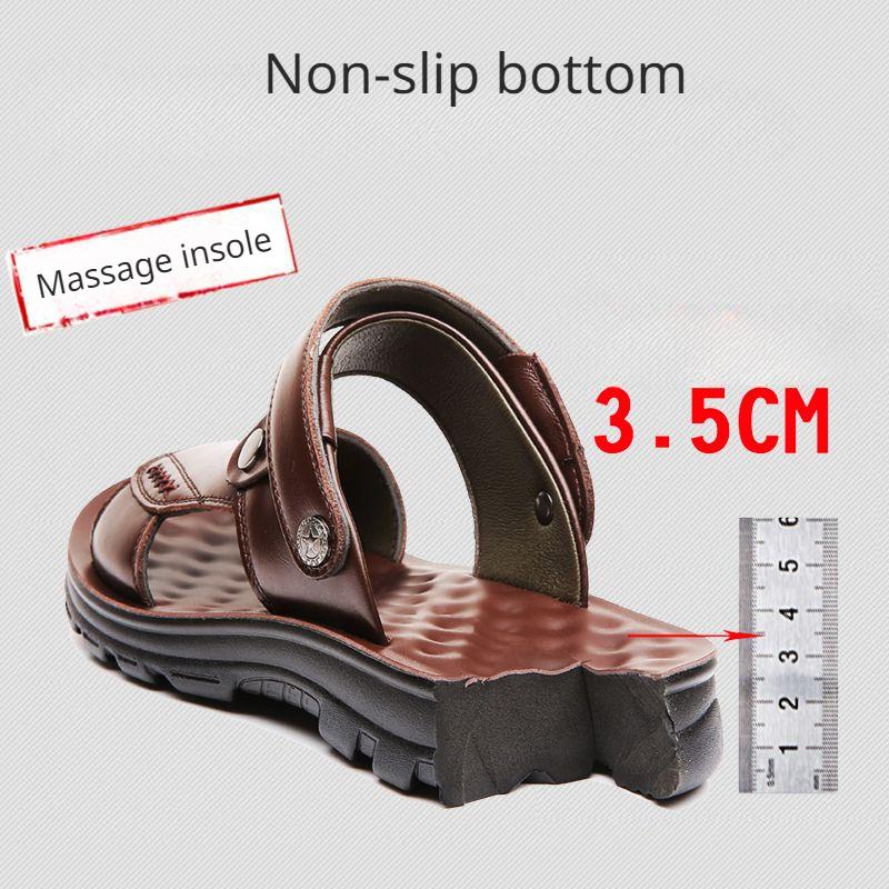 Pánské sandály ze 100% pravé hovězí kůže letní plážová obuv z pravé kůže Pánské studentské sandály s měkkou podrážkou
