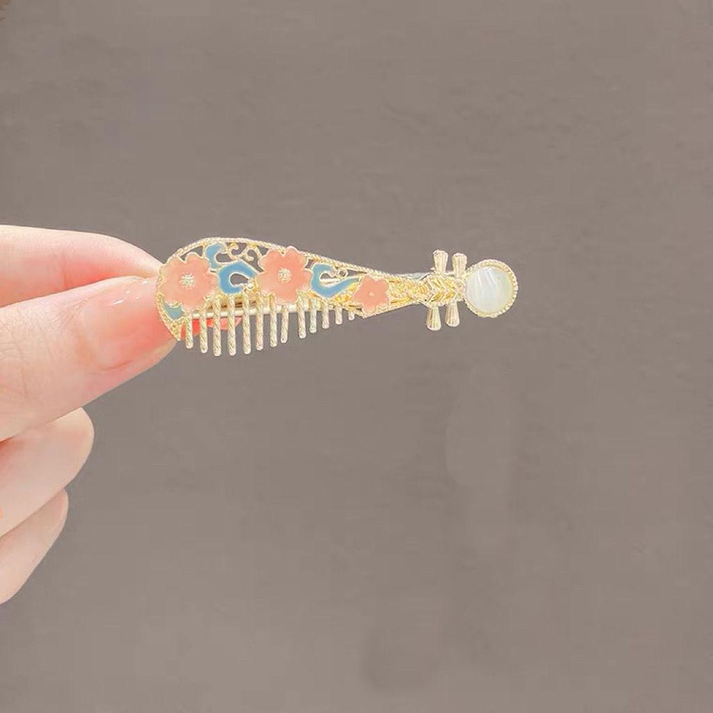 

Заколка для волос в древнем стиле в форме веера: Элегантная китайская заколка-челка и аксессуар для волос ханьфу