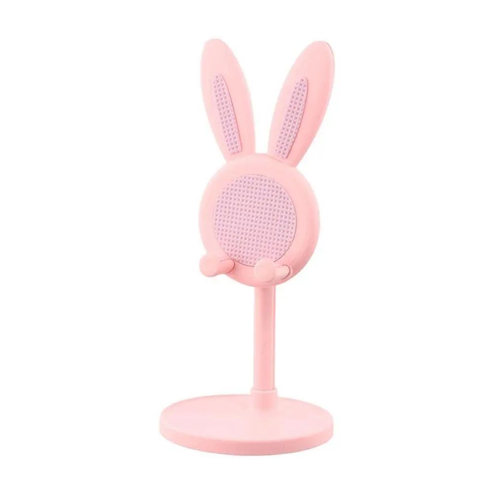 

Подставка для мобильного телефона в виде милого кролика, настольная, может подниматься и регулироваться. Аксессуары для настольных телефонов. Подставка для телефона. Ручка для телефона. розовый