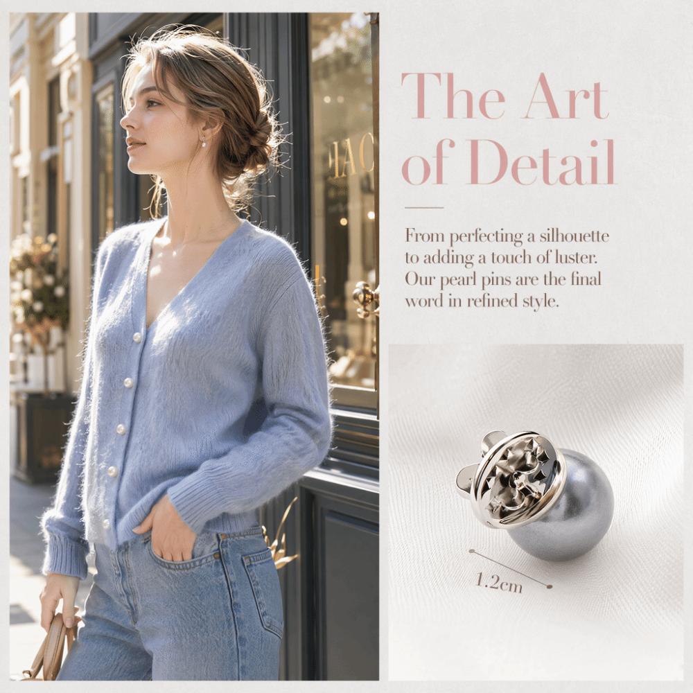 Detachable Cardigan Buckle Adjustable Imitation Pearl Brooch Clothing Dress Coat Sweater