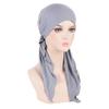 Muslim Inner Hijab Turban Women Pre-Tied Long Tail Headscarf Wrap Cap Beanies Bonnet Head Scarf Stretch Headwear Hat Mujer