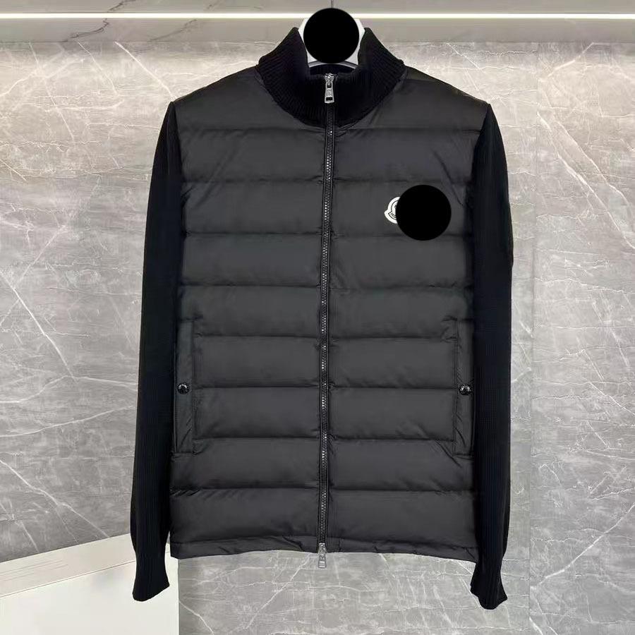 Autumn and winter new stand-up collar knitted splicing light down jacket women's short warm jacket