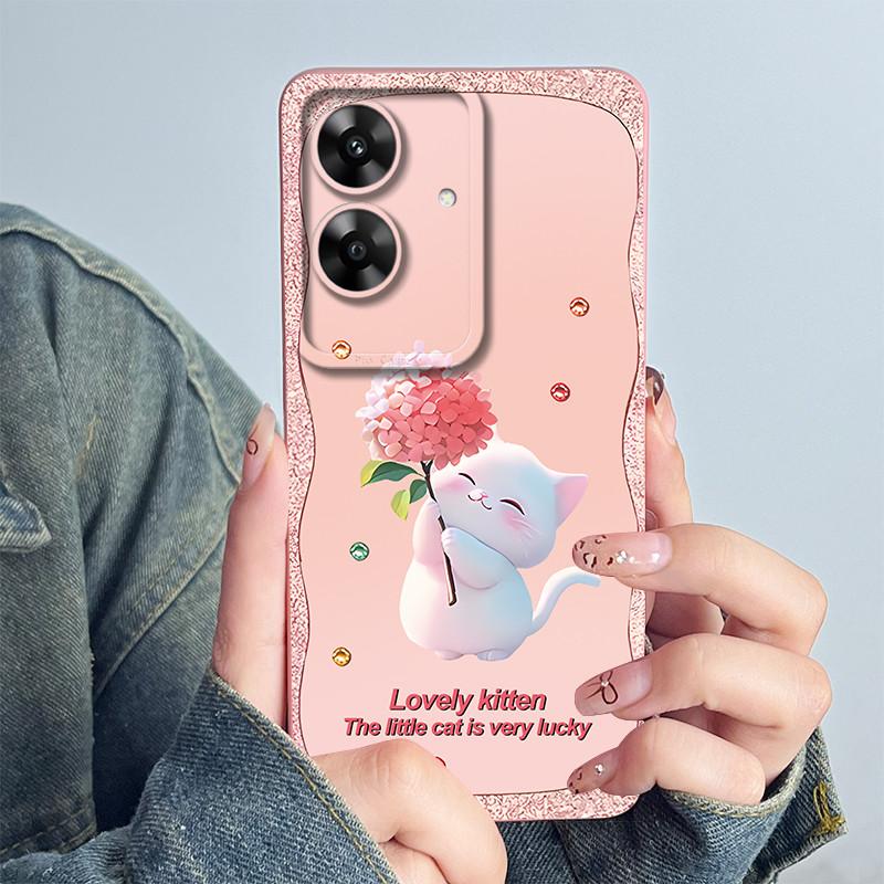 For Realme Narzo N61 Note60 Phone Case Note 60 NarzoN61 Casing Soft Silicone Painted Fashion Cartoon Flower Printed Back Cover