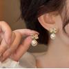 2024 Korean Pearl Bow Stud Earrings - Versatile and Trendy High-End Fashion Drop